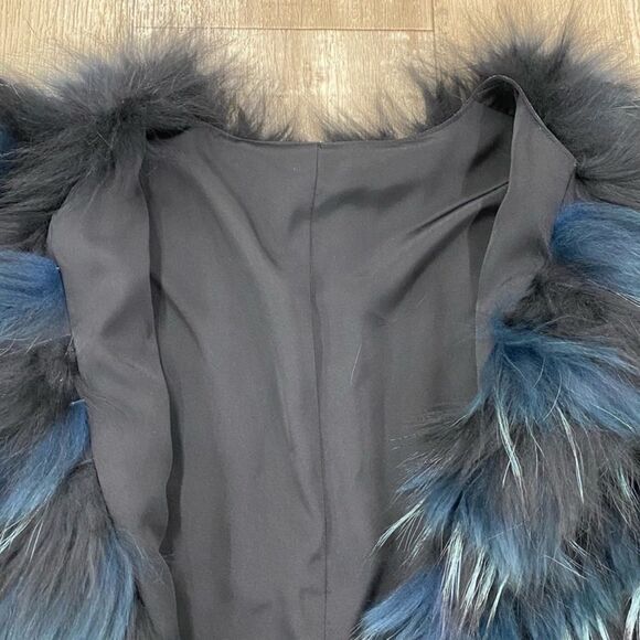 ONE OF A KIND Blue Shaggy Glam Multicolor Designer Vest - Picture 4 of 14